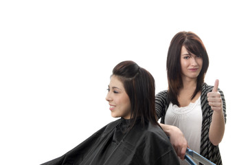 Hair Stylist and Client