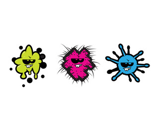 Three Cartoon Germs