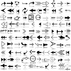 Set of different shapes of arrows