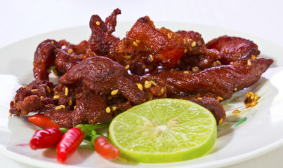 Fried meat