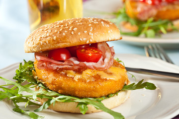 Juicy chicken burger