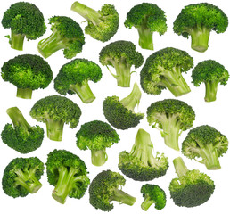 Multiple broccoli (isolated)