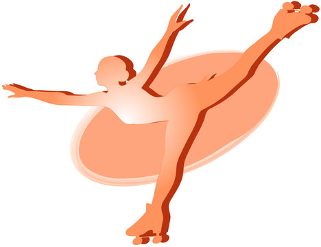 Pattinatrice con pattini a rotelle: icona