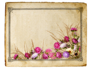 retro floral frame