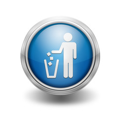 Icono borde metalico papelera