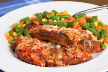 Chicken Parmesan and Mixed Vegetables