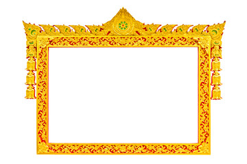 ancient thai style sculpture frame isolated