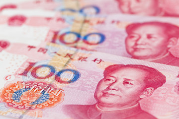 China Geld Yuan. Chinesische Währung - obrazy, fototapety, plakaty