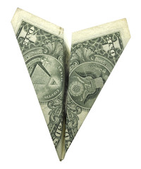 dollar paper plane