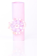 bague en perles rose