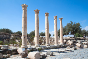 Columns in Umm Qais (Gadara)
