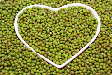 closeup green mung beans