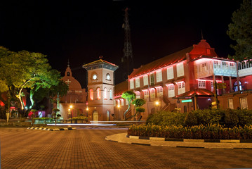 melaka malacca malaysia square with dutch colonial architecture