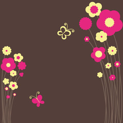 Springtime floral butterfly postcard