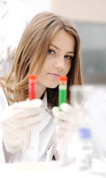 Young medical scientist working in modern lab