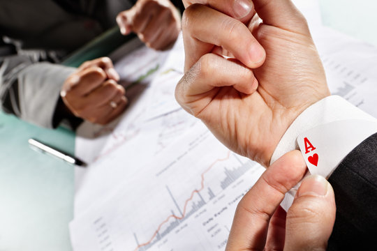 Ace hidden under sleeve