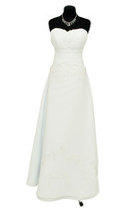 wedding dress on a mannequin