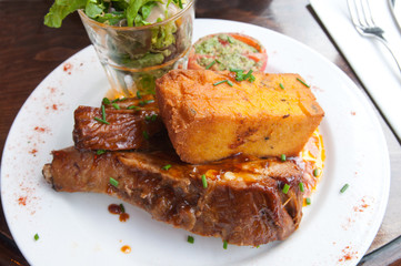 juicy grilled pork leg