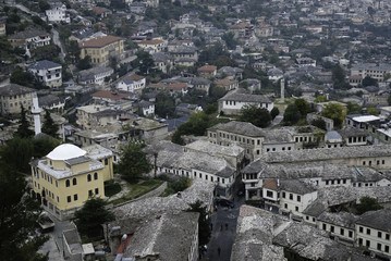 Fototapeta na wymiar Widok Gjirokaster stare miasto Albanii Bałkany