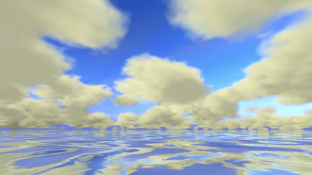 24h time lapse with water, clouds, sun, moon and stars (loop25i)