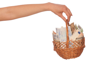 basket with money