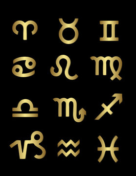 Twelve astrological symbols vector