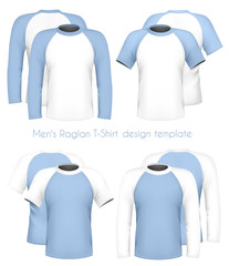 Vector. Men's raglan t-shirt design template (front & back).