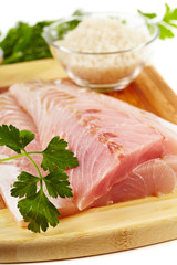 Raw zander fillet