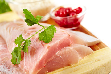 Raw zander fillet
