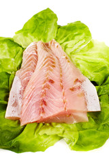 Fresh raw zander fillet