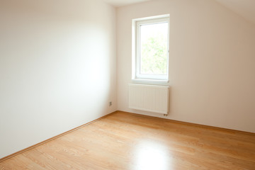 clean white room  interior of a country cottage