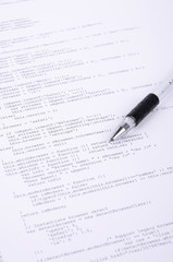 Xml code and pen
