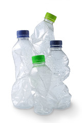 empty used plastic bottles