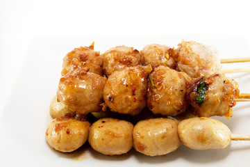 meatball grill with sauce