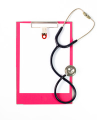 clipboard with modern stethoscope
