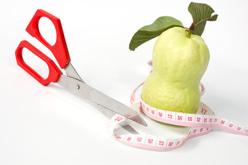 Green guava measured the meter