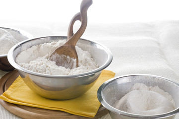 White flour in bowl