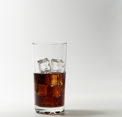 Glass of cola with ice