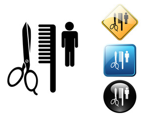 Barbershop pictogram and signs