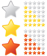 Sterne Bewertung gelb - rot set