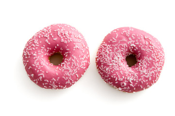 Zwei pinke Donuts