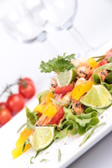 Fresh shrimps salad