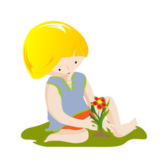 Boy with flower