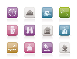 travel, Tourism, vacation  and mountain objects