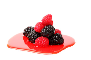 berry mixed pile in syrup