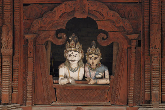 Siva and Parvati , Hindu Gods in Kathmandu 1.jpg