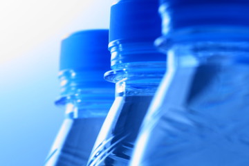 blue water in bottle