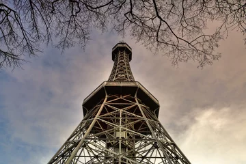 Fotobehang Prague Lookout Tower (Petrin) similar to Eiffel Tower © Radomir Rezny