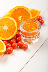 Orange bath salt - fruits and aromatherapy minerals