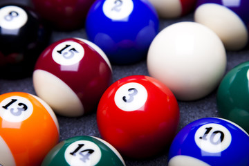 Billiard balls close up